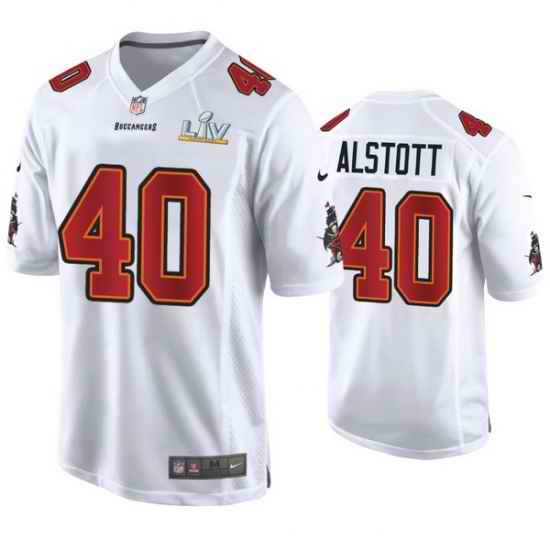 Mike Alstott Buccaneers White Super Bowl Lv Game Fashion Jersey